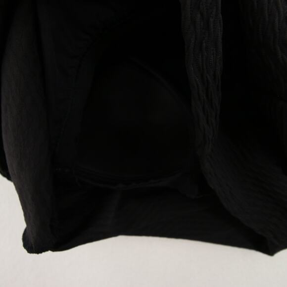 Lands End Tankini Top Black Crinkle Scoop Neck Swimwear Built In Bra Size 4 - Picture 7 of 8